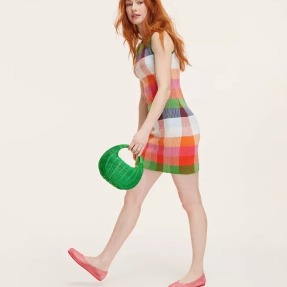 Women's Plaid Mini Sweater Dress - kate spade x Target Red/Pink/Green/Blue - Picture 3 of 4